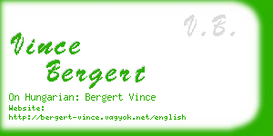 vince bergert business card